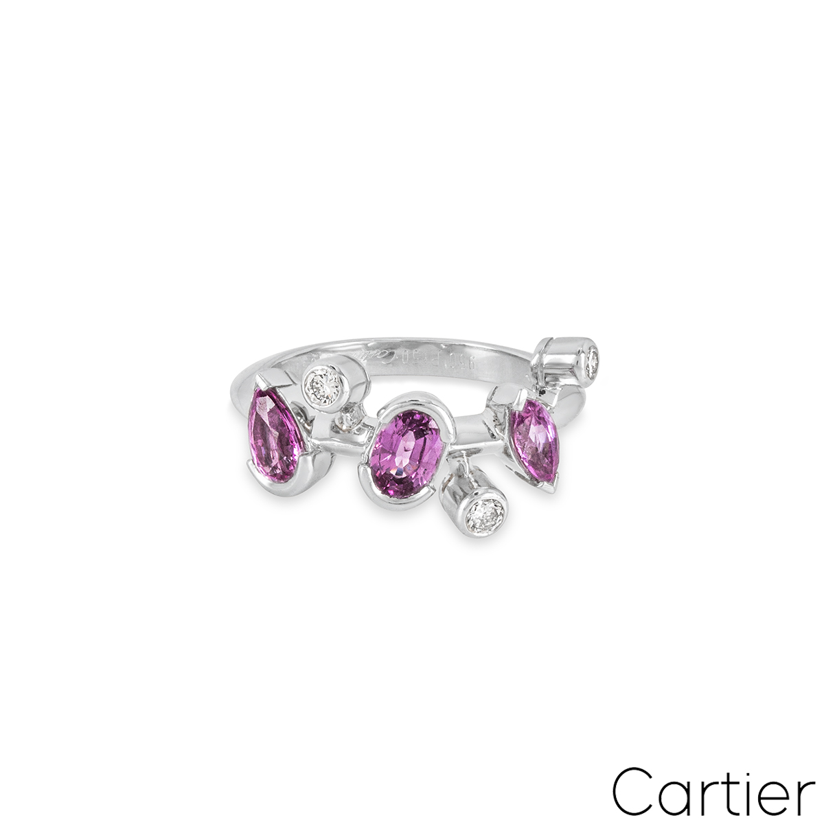 Cartier Platinum Pink Sapphire & Diamond Meli Melo Ring